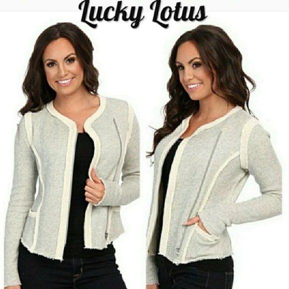 Lucky Brand Jackets & Blazers - LUCKY BRAND: Lucky Lotus knit moto jacket